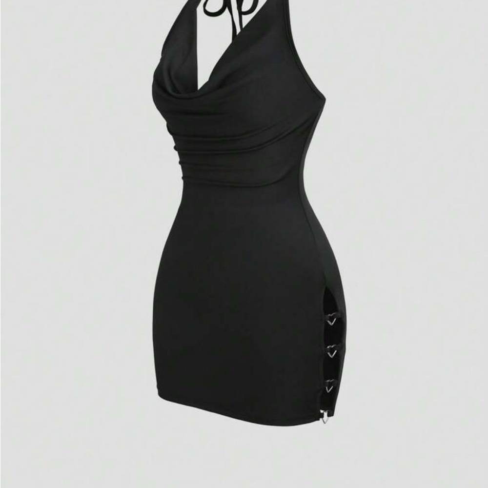 Elegant Black Halter Dress